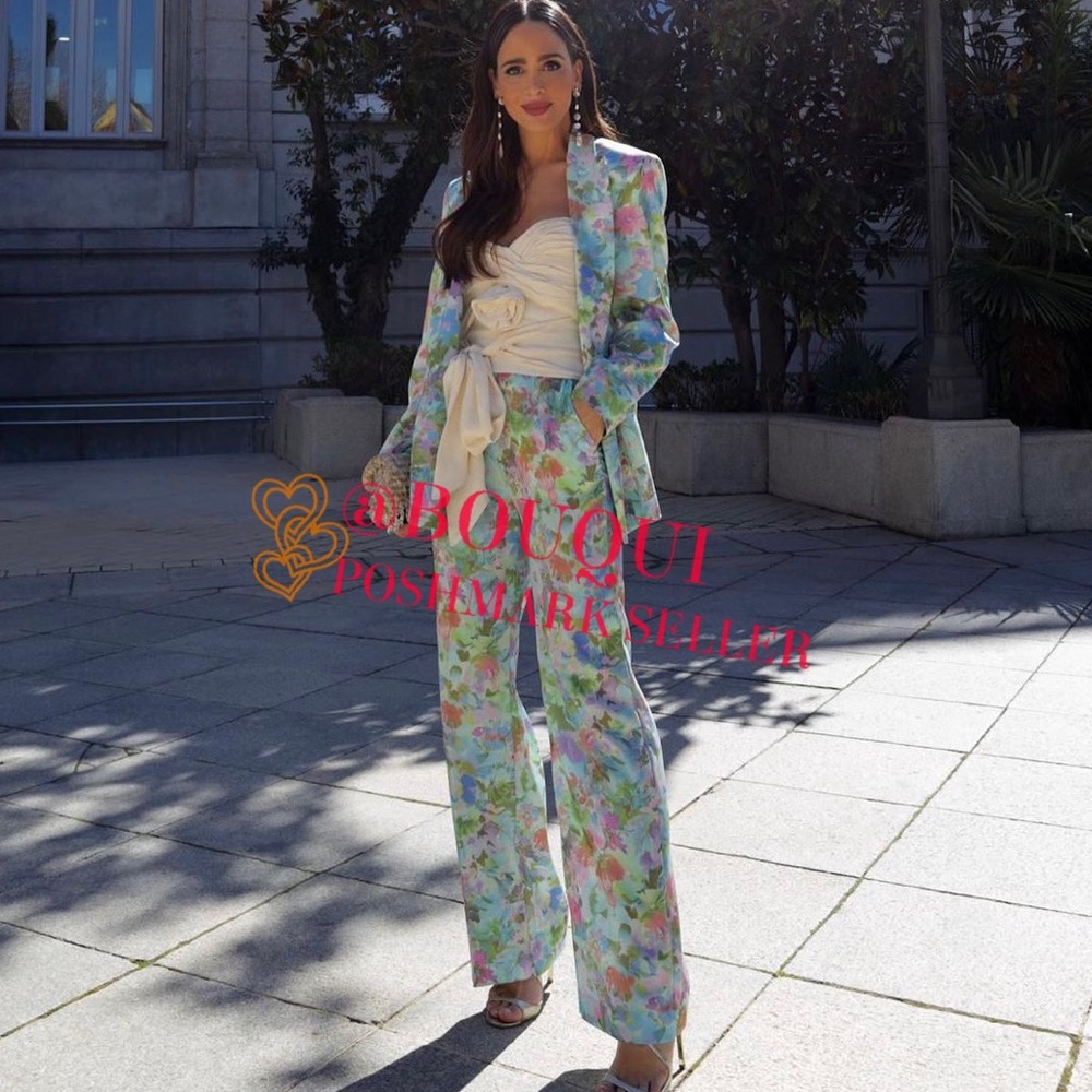 BLOGGERS FAV ZARA HIGH WAISTED FLORAL PRINT PANTS - Picture 4 of 8